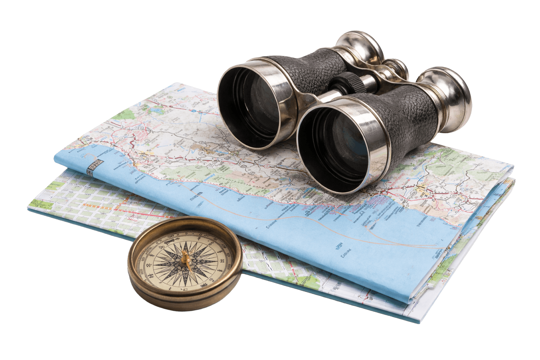 Travel map binoculars