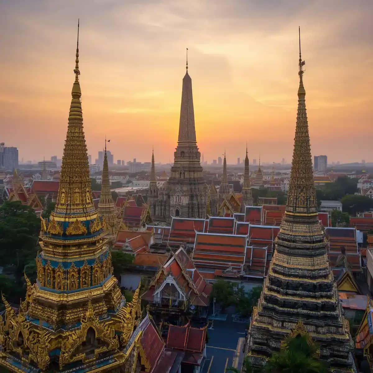 Bangkok temples, a scenic photorealistic view of iconic Thai temple architecture with_compressed.webp