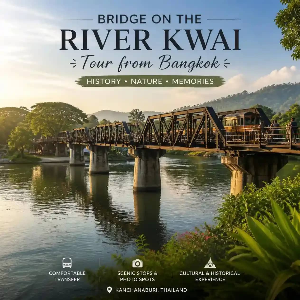 Bridge on the River Kwai Tour from Bangkok, a scenic travel image of the steel railway bridge_compressed.webp