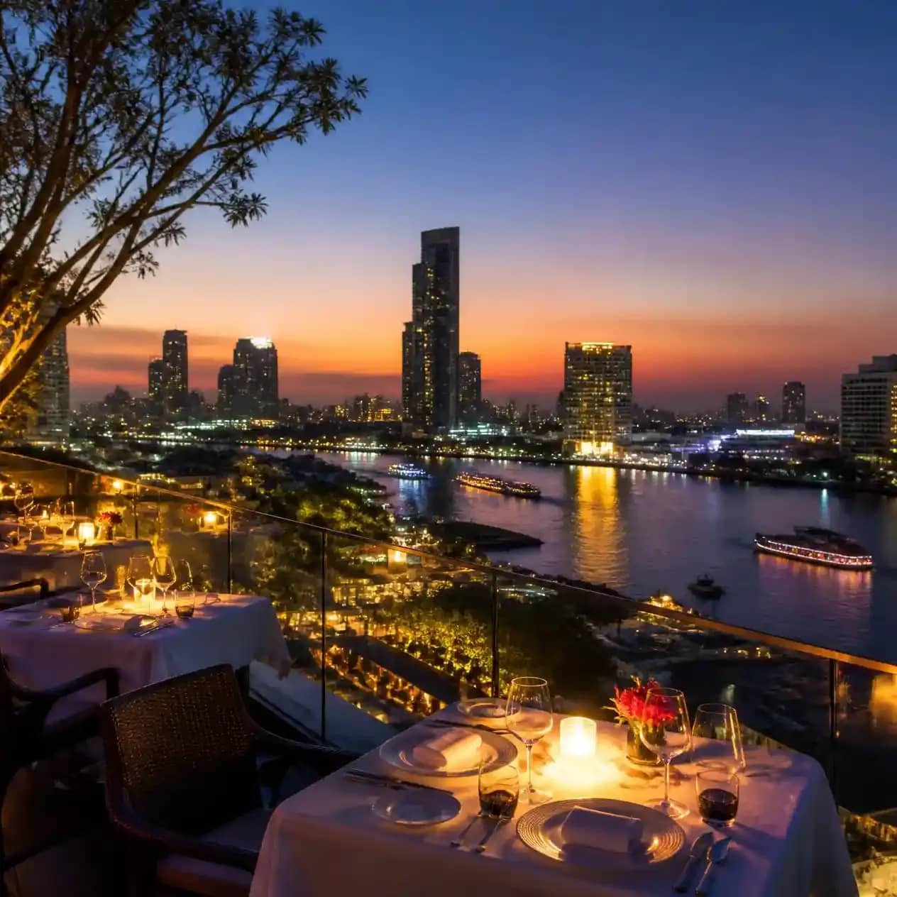 Restaurants with a View in Bangkok, rooftop and riverside dining with panoramic views of the Chao Phraya River and_compressed.webp
