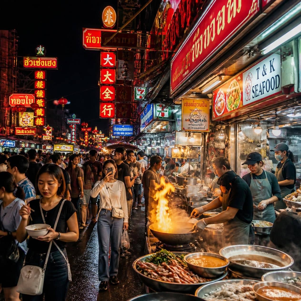 Yaowarat Street Food Tour in Bangkok’s Chinatown at night, bustling neon-lit.jpg