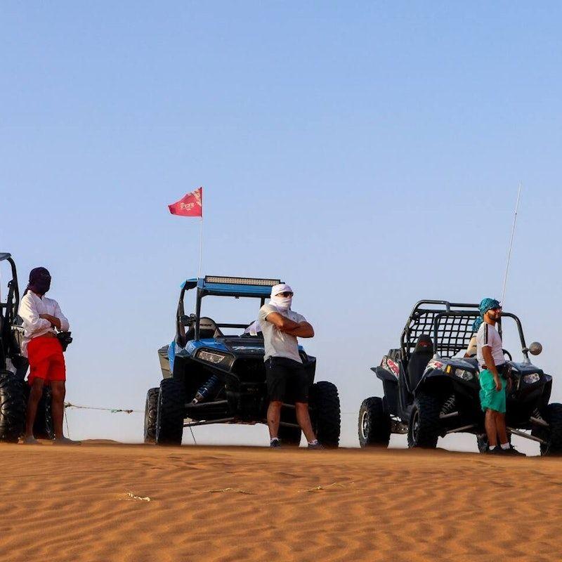 Dubai Morning Desert Safari in High Red Dunes + Sandboarding with Transfers